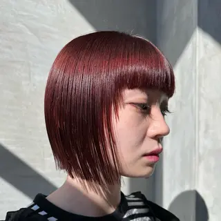 ミディアム カラー 曲がる縮毛矯正/メン ズカット髪質改善のヘアスタイル