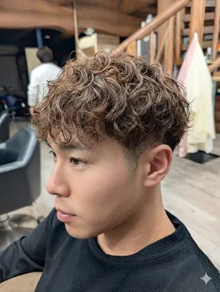 メンズ パーマ ショート リンクスハート橿原店 ⭐✨本田圭輔✨⭐のヘアスタイル