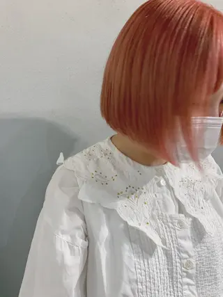 ショート カラー ボブパーマコテ巻き風 パーマNo1深江秀平のヘアスタイル