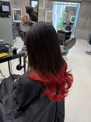 セミロング カラー メンズ ☁️かずき☁️青.紫 推し活カラー💫のヘアスタイル