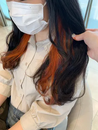 セミロング カラー 暖色/ブリーチカラー 🎀 M i k uのヘアスタイル