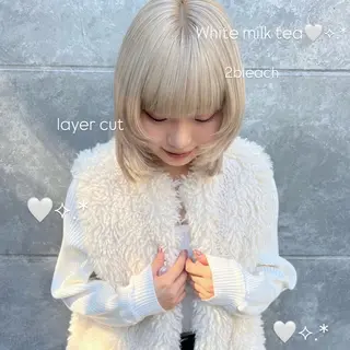 ミディアム カラー りん🧸透明感カラ ー/ヘアアレンジのヘアスタイル