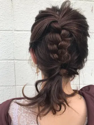 セミロング カラー パーマ ヘアアレンジ メンズ キッズ ネイル マツエク・マツパ Lien 深井店のヘアスタイル