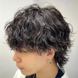 ミディアム パーマ ヘアアレンジ メンズ fifth 石川 凪のヘアスタイル