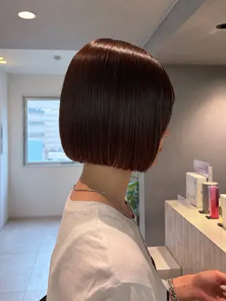 ショート ぱつっとボブ/ ボブ特化/タッセルのヘアスタイル