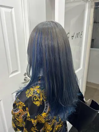 ロング カラー ♱地雷カラー♱ウルフ ♱ 藍衣 ♱のヘアスタイル
