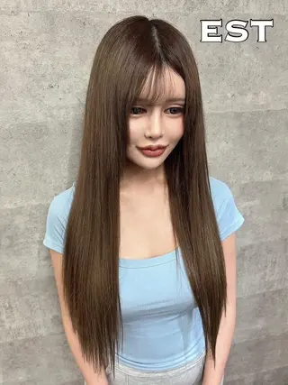 ロング ヘアアレンジ カラー エクステ MORI エクステMARIKAのヘアスタイル