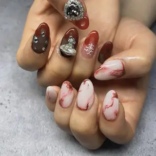 ネイル 渋谷／チップ長さ出し 👑アプレgel-xのネイルデザイン