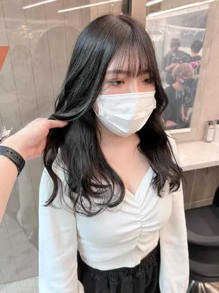 ミディアム カラー パーマ ヘアアレンジ メンズ キッズ ネイル マツエク・マツパ アイブロウ 上品＆韓国風 🥀海心🥀のヘアスタイル