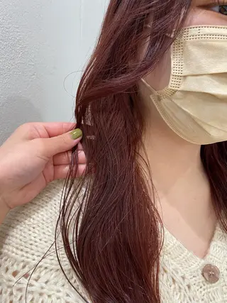 ロング 🐩透明感ミルクティ ーピンクニイナ🐩のヘアスタイル