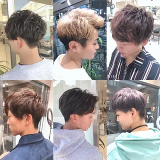 ショート カラー パーマ ヘアアレンジ メンズ メンズパーマ特化/ メッシュ/薫/店長のヘアスタイル