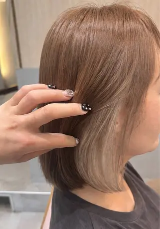 ミディアム カラー 𝘀𝗮𝗲 ⑅*/ 艶髪/ショートボブのヘアスタイル