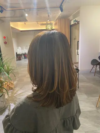 セミロング カラー 美髪・透明感カラー 西川仁弥のヘアスタイル