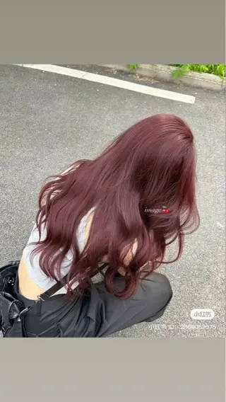セミロング カラー Rena/韓国 /ワンホンヘアのヘアスタイル