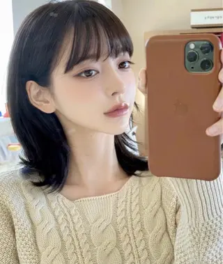 セミロング カラー パーマ ヘアアレンジ メンズ キッズ 上品＆韓国風 🥀海心🥀のヘアスタイル