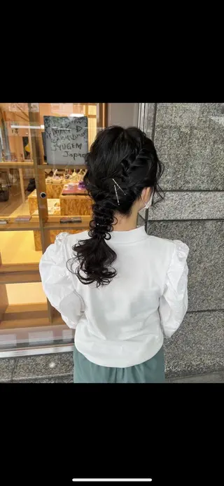 セミロング カラー ヘアアレンジ ヘアセット/レイヤー 赤み消し/はるかのヘアスタイル