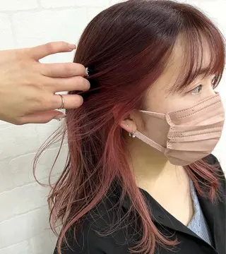 セミロング カラー 藤野 莉奈のヘアスタイル
