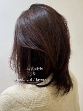 ミディアム カラー hair&eye サトウのヘアスタイル
