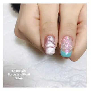 ミディアム ネイル 🐾enen style 🐾のネイルデザイン