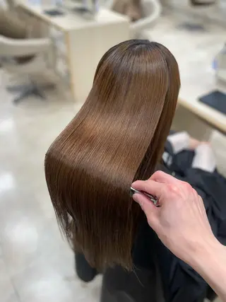 ロング シャドウパーマ／骨格 矯正カット　トモキのヘアスタイル
