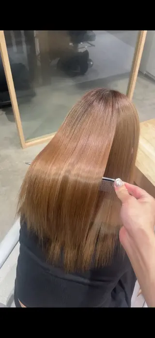 セミロング 髪質改善×透明感 カラー🫧ふうま🪽のヘアスタイル