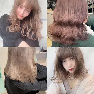 ロング カラー 抜け感レイヤー︴ ニュアンスカラーのヘアスタイル