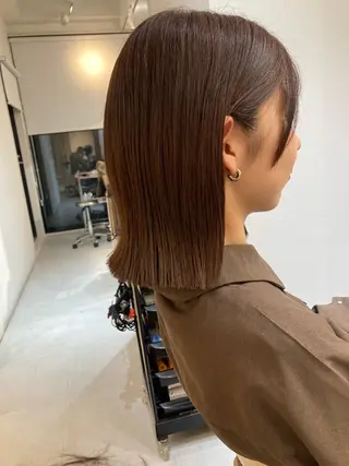ミディアム ✨色持ちの良い艶 カラー✨蟹江真世のヘアスタイル