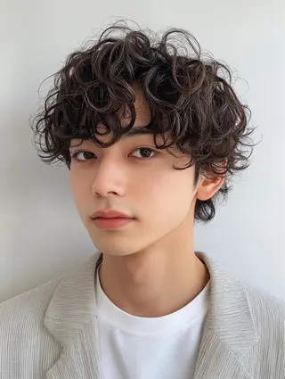 ミディアム カラー パーマ メンズ EnBlesS西宮 マンツーマン神道有基のヘアスタイル