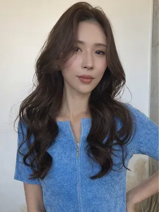 ロング 恵比寿韓国レイヤー× 艶透明感カラー大場のヘアスタイル