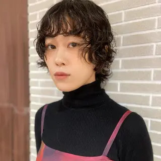 ショート パーマ レイヤーカット⭐️ インナー桑原 日花理のヘアスタイル