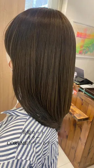 ミディアム カラー 縮毛矯正/髪質改善/ 艶髪ササキナツミのヘアスタイル