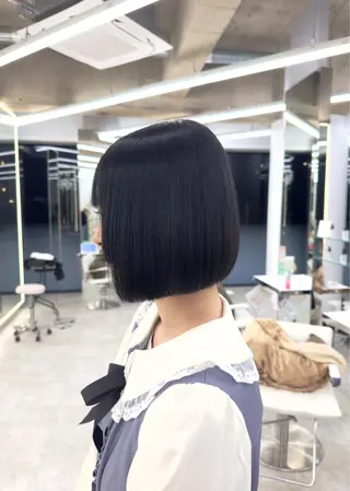 ミディアム カラー パーマ ヘアアレンジ メンズ キッズ ボブ×自然な縮毛矯正 RYOGAのヘアスタイル