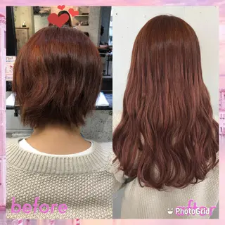 ロング カラー パーマ ヘアアレンジ マツエク・マツパ 八巻 晴香のヘアスタイル