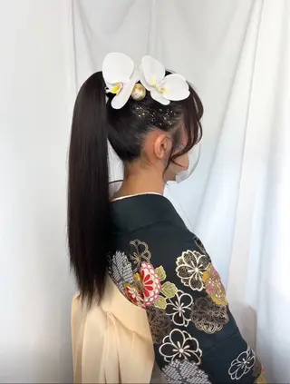 ヘアアレンジ 🎀モモ🎀 上品 白髪ぼかしハイライトのヘアスタイル