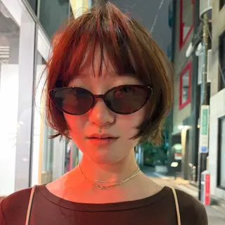 ショート カラー パーマ トレンドボブ /ミリヤのヘアスタイル