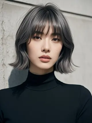 ミディアム ウルフカット 811 大阪梅田 ウルフのヘアスタイル