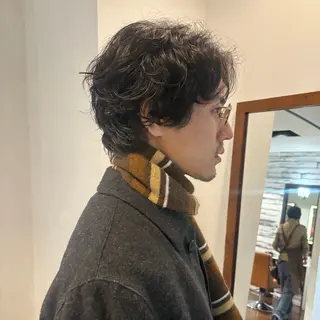 パーマ メンズ 的場 莉音のヘアスタイル