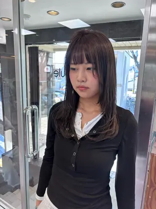 セミロング カラー 竹田 佳奈のヘアスタイル