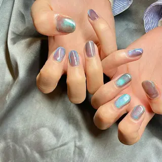 ミディアム カラー パーマ ヘアアレンジ メンズ キッズ ネイル マツエク・マツパ アイブロウ el. by Aoのネイルデザイン