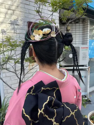 ヘアアレンジ 🩷ྀི暖色カラー 🫧ྀིススマゴチヨのヘアスタイル