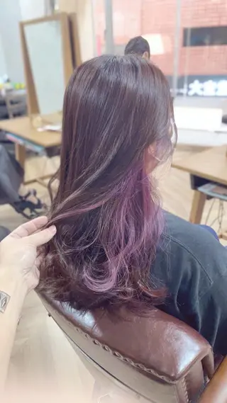 セミロング カラー 菊池 貢平のヘアスタイル
