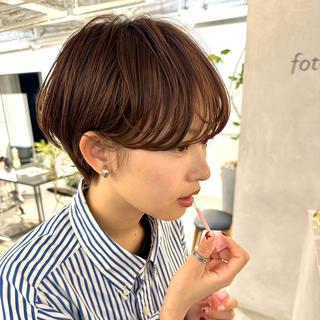 ショート カラー 骨格診断で絶対可愛い ✨丸みショート✨凌弥のヘアスタイル