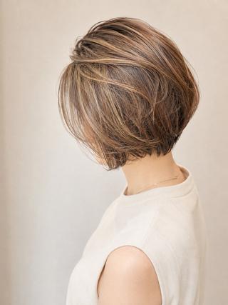 ショート カラー ヘアアレンジ 銀座/似合わせカット /髪質改善/油谷樹️のヘアスタイル