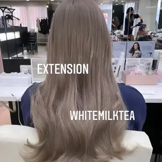ロング カラー エクステ🩵ブリーチ 韓国ヘア🩵KAEのヘアスタイル