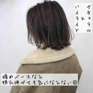 ミディアム カラー LUSTRE クロサワのヘアスタイル