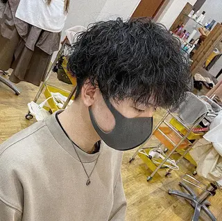 パーマ メンズ 原田 涼矢のヘアスタイル