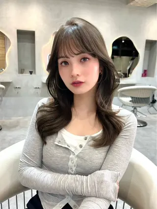 セミロング 大宮縮毛矯正🩵 レイヤー 佐藤和のヘアスタイル