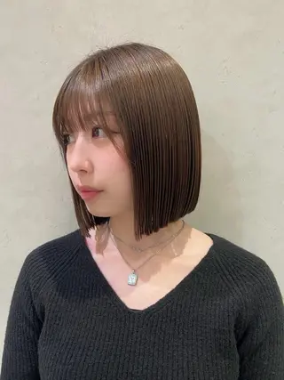 ミディアム ボブ／ストレート🎀 harukaのヘアスタイル