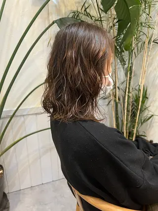 ミディアム パーマ ショート& パーマ　坂本のヘアスタイル