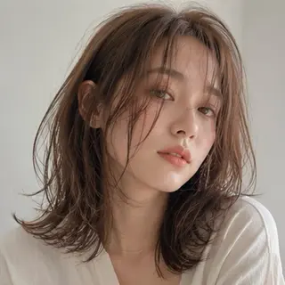 ミディアム MIO🍎ハイトーン /透明感カラーのヘアスタイル